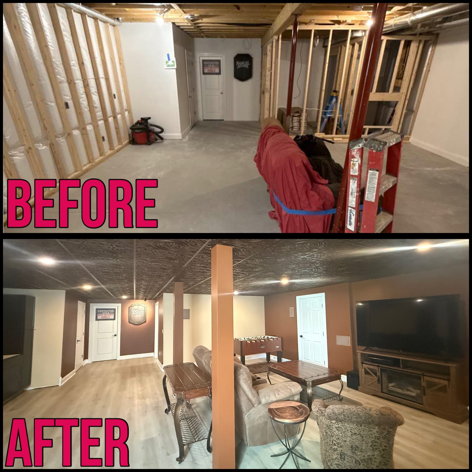 Basement project by Medial Construction Services