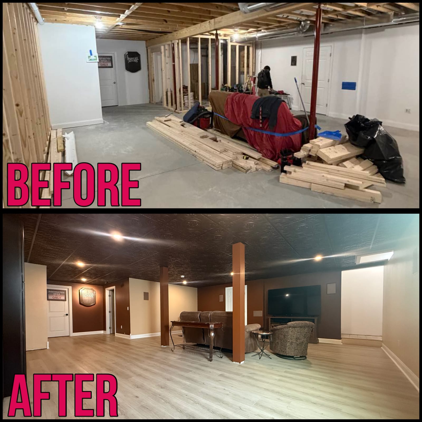 Basement project by Medial Construction Services